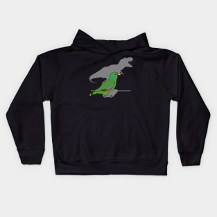 Funny T-rex Male Eclectus Kids Hoodie